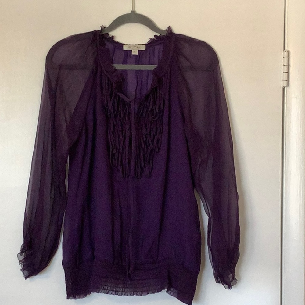 Blue Velvet  100% Silk Blouse